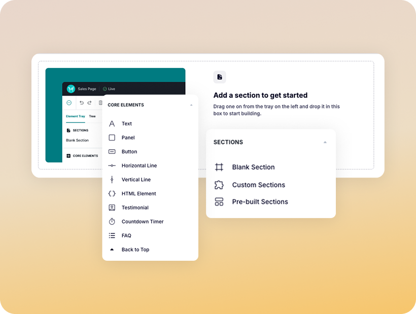ThrivePages visual page editor